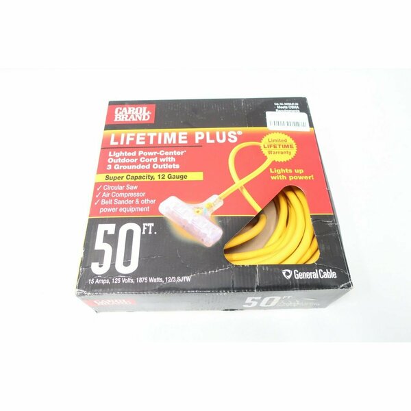 Carol CAROL 03352.61.05 LIFETIME PLUS LIGHTED POWR-CENTER EXTENSION 50FT 125V-AC CORDSET CABLE 03352.61.05